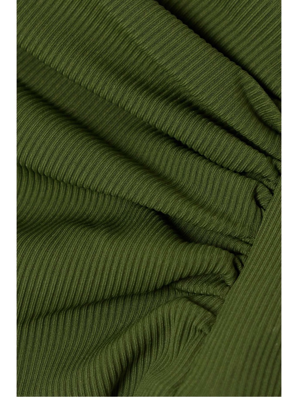Olive High-Waist Bandeau Bikini Set with Knotted Halter - Picture 3 of 9